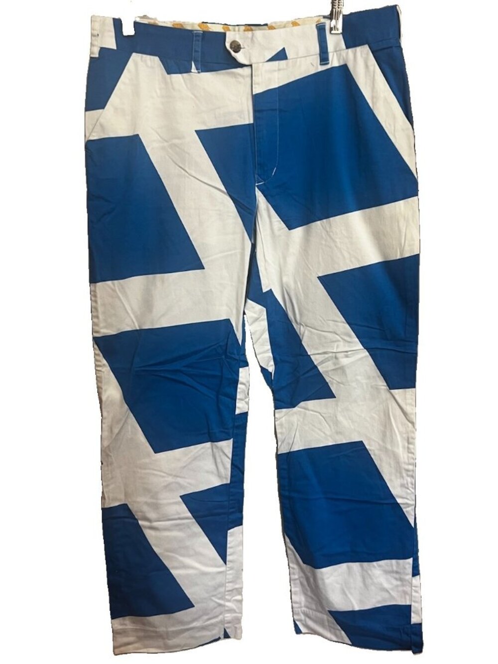 LOUDMOUTH Mens Golf Pants Blue & White  Golf 36x32.     C